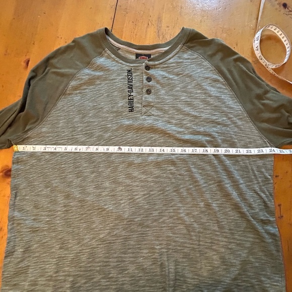 Men’s Harley-Davidson Green Long Sleeve Tee Relaxed Fit - Picture 7 of 13